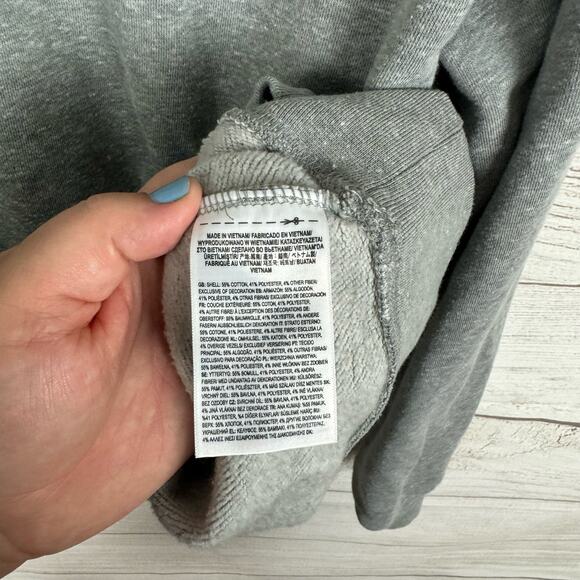 Vans Men's Cozy Heather Gray Embroidered Patch Varsity Sweatshirt Size XXL - Picture 5 of 8